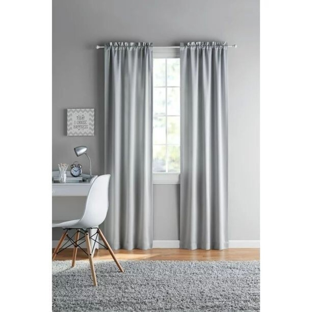 New Your Zone Brand 30" x 84" one pair room darkening panels Silver